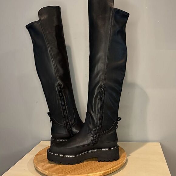 Sam Edelman Women's Lerue Square Toe Over The‎ Knee Riding Boots Black Size 6 - Picture 5 of 8